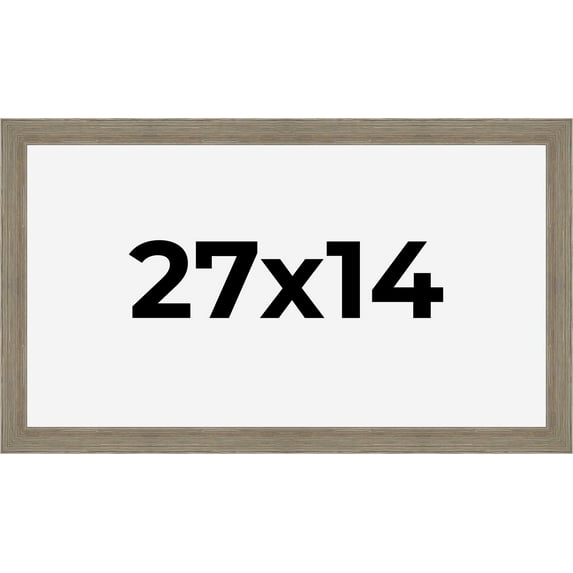 27x14 Frame Gray Barnwood Rustic Solid Wood Picture Frame | 1.5 Inch Moulding Width | Includes UV