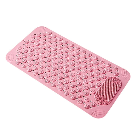27x14 Inch Non- Bath Mat with Suction Cups - Extra Large Shower Mat for Tub Safety, Drain Holes & Machine Washable - -Resistant Bathroom Floor Mat for Seniors & Kids