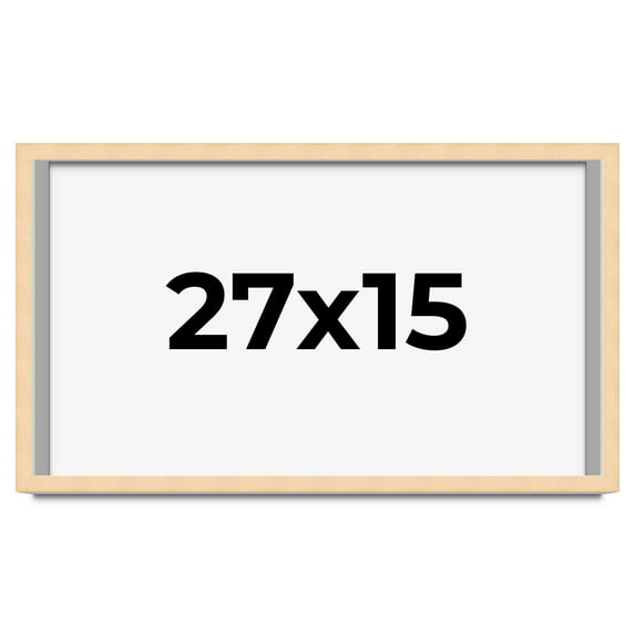 27x15 Frame Beige Real Wood Picture Frame Width 0.75 inches | Interior Frame Depth 0.5 inches |