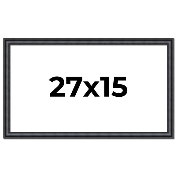 27x15 Frame Black Real Wood Picture Frame Width 1.25 inches | Interior Frame Depth 0.5 inches |