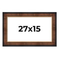 thumbnail image 1 of 27x15 Frame Brown Walnut Gold Ornate Trim Solid Wood Plein Air Picture Frame | 3 Inch Moulding, 1 of 8