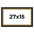 thumbnail image 1 of 27x15 Frame Gold Real Wood Picture Frame Width 2.25 Inches | Interior Frame Depth 0.5 Inches |, 1 of 8