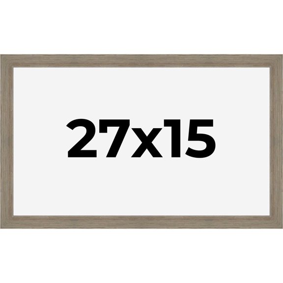 27x15 Frame Gray Barnwood Rustic Solid Wood Picture Frame | 1.5 Inch Moulding Width | Includes UV