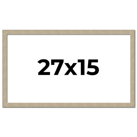 27x15 Frame Grey Solid Wood Picture Frame Width 1 Inches | Interior Frame Depth 0.5 Inches |