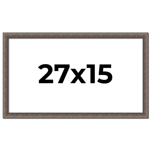 27x15 Frame Silver Real Wood Picture Frame Width 1.25 Inches | Interior Frame Depth 0.5 Inches |