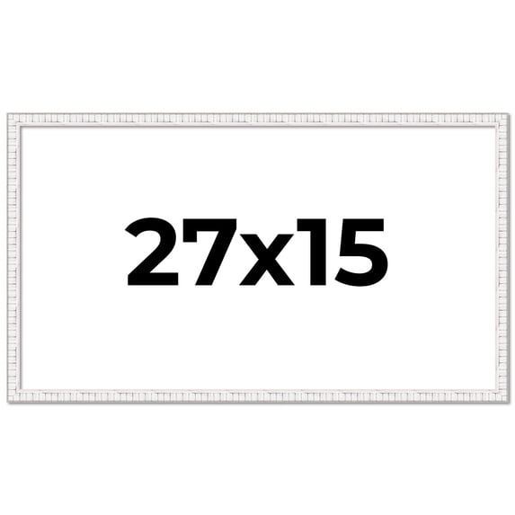 27x15 Frame White Real Wood Picture Frame Width 0.75 inches | Interior Frame Depth 0.5 inches |