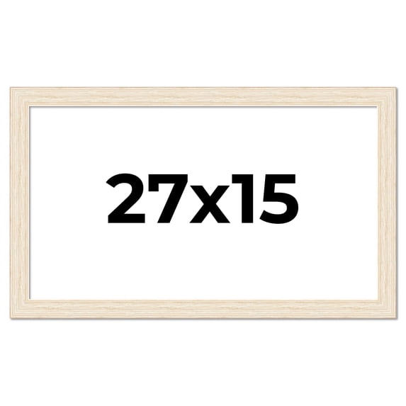 27x15 Frame White Real Wood Picture Frame Width 1.5 inches | Interior Frame Depth 0.5 inches | Barn