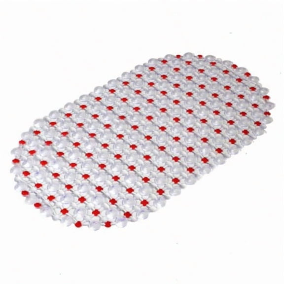 27x15 Inch Bubble Oval Non Slip Bathtub Mat, PVC Shower Mat with Suction Cups & Drain Holes, Machine Washable Bathroom Safety Tub Mat