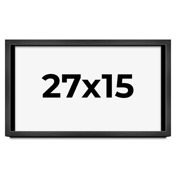 27x15 Shadow Box Frame Grey Charcoal Black | 0.875 Inches Deep | Wood Shadowbox Display Frame | UV