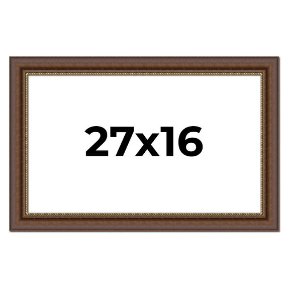 27x16 Copper and Brown Real Wood Picture Frame Width 2 inches | Interior Frame Depth 0.5 inches |