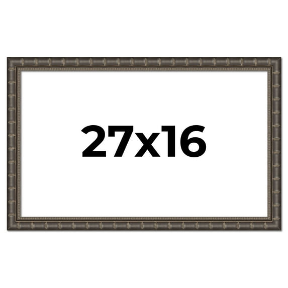 27x16 Frame Black Bamboo Solid Wood Picture Frame Width 1.5 Inches | Interior Frame Depth 0.5