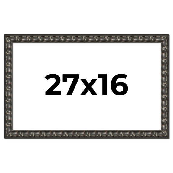27x16 Frame Black-Brown Medieval Solid Wood Picture Frame | 1.5 Inch Moulding Width | Gotham