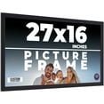 thumbnail image 1 of 27x16 Frame Black Real Wood Picture Frame Width 0.75 inches | Interior Frame Depth 0.5 inches |, 1 of 8