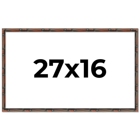 27x16 Frame Brown Bamboo with Dark Coffee/Walnut Finish | Solid Wood Picture Frame Width 0.75