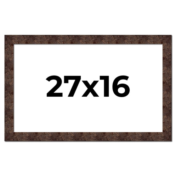 27x16 Frame Brown Burl Real Wood Picture Frame Width 1.625 Inches | Interior Frame Depth 0.5 Inches