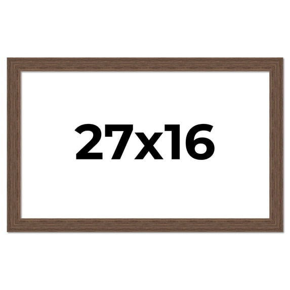 27x16 Frame Brown Distressed Barnwood Picture Frame | Rustic Farmhouse Photo Frame Includes UV