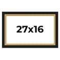 thumbnail image 1 of 27x16 Frame Gold Real Wood Picture Frame Width 2.25 Inches | Interior Frame Depth 0.5 Inches |, 1 of 8