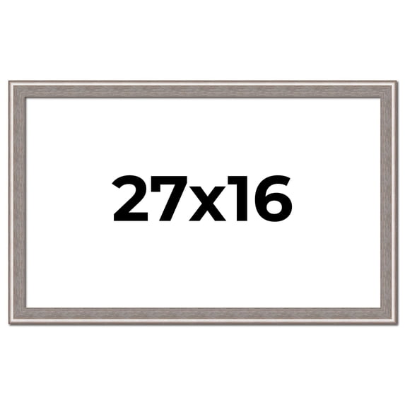 27x16 Frame Grey Real Wood Picture Frame Width 1.25 inches | Interior Frame Depth 0.5 inches | Hans