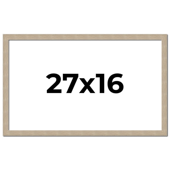 27x16 Frame Grey Solid Wood Picture Frame Width 1 Inches | Interior Frame Depth 0.5 Inches |