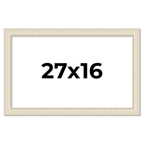 27x16 Frame White Real Wood Picture Frame Width 1.75 inches | Interior Frame Depth 0.5 inches |