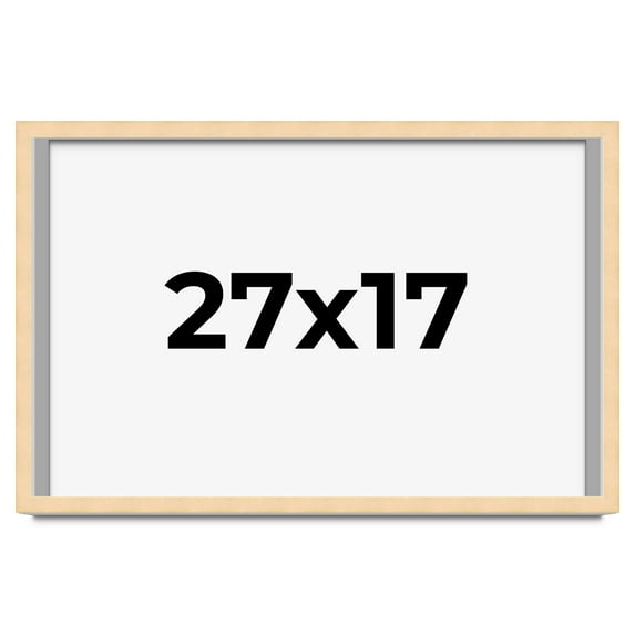 27x17 Frame Beige Real Wood Picture Frame Width 0.75 inches | Interior Frame Depth 0.5 inches |