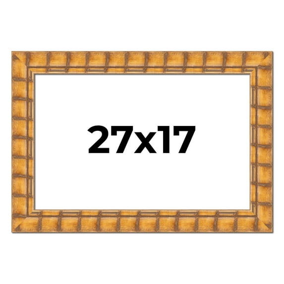 27x17 Frame Beige Real Wood Picture Frame Width 3 inches | Interior Frame Depth 0.5 inches |