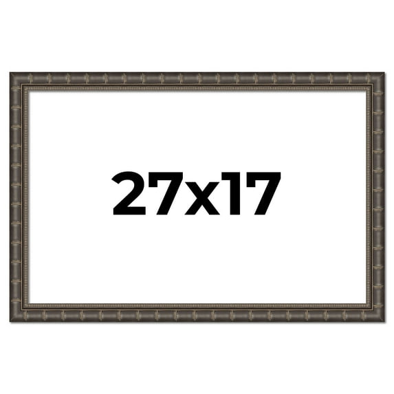 27x17 Frame Black Bamboo Solid Wood Picture Frame Width 1.5 Inches | Interior Frame Depth 0.5
