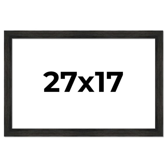 27x17 Frame Black Rustic Barnwood Solid Wood Picture Frame | 1.5 Inch Moulding Width | Includes UV