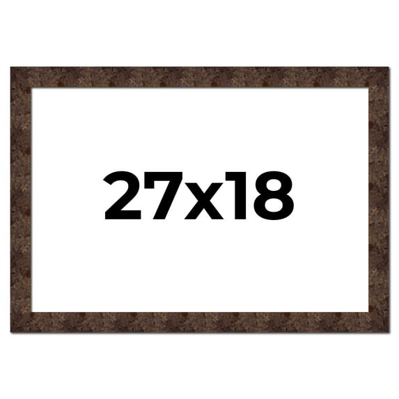 27x18 Frame Brown Burl Real Wood Picture Frame Width 1.625 Inches | Interior Frame Depth 0.5 Inches