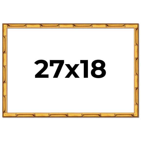 27x18 Frame Gold Bamboo Picture Frame - Complete Modern Photo Frame Includes UV Acrylic Shatter