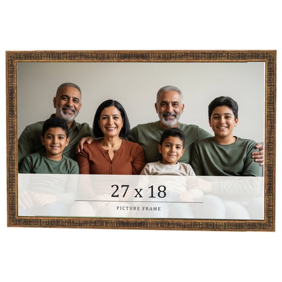 27x18 Frame Gold Kingsley Distressed Solid Wood Picture Frame Width 0.75 Inches | Interior Frame