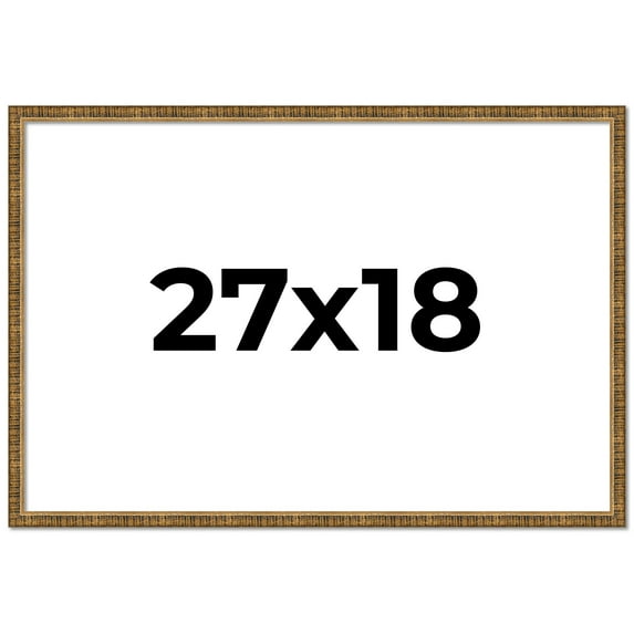 27x18 Frame Gold Kingsley Distressed Solid Wood Picture Frame Width 0.75 Inches | Interior Frame
