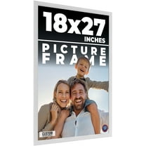 27x18 White Wood Picture Frame - UV Acrylic, Foam Board Backing, Hanging Hardware