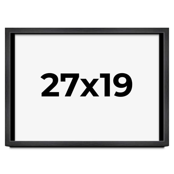 27x19 Frame Black Charcoal Grey Wood Textured Picture Frame | 0.75 Inch Moulding Width | Gunmetal