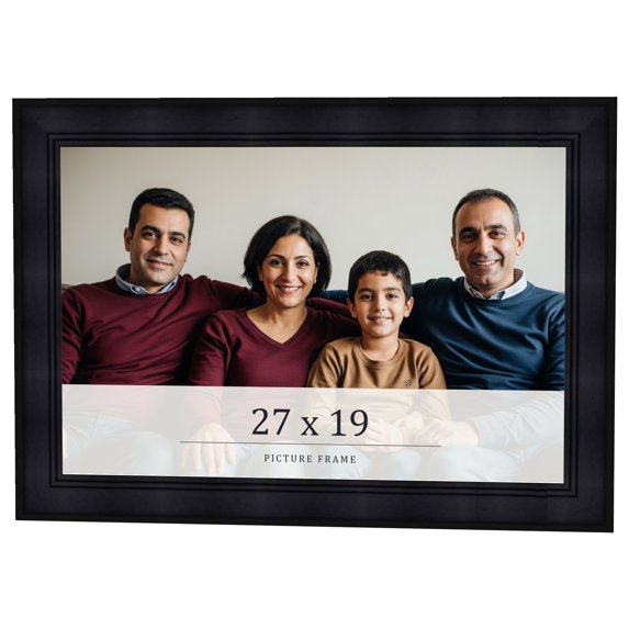 27x19 Frame Black Passaggi Solid Wood Picture Frame Width 1.5 Inches | Interior Depth 0.5 Inches |