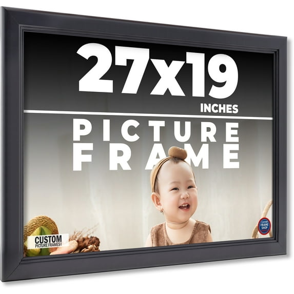 27x19 Frame Black Passaggi Solid Wood Picture Frame Width 1.5 Inches | Interior Depth 0.5 Inches |