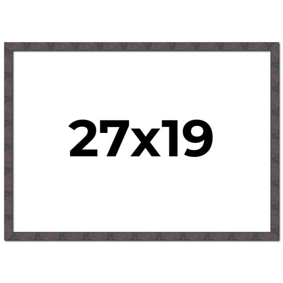 27x19 Frame Brown Rustic Lacquered Walnut Solid Wood Picture Frame Width | 0.875 Inch Moulding