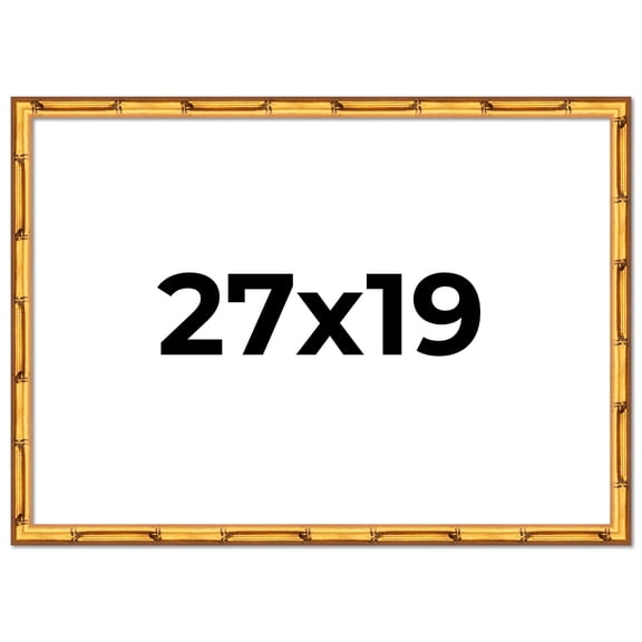 27x19 Frame Gold Bamboo Picture Frame - Complete Modern Photo Frame Includes UV Acrylic Shatter