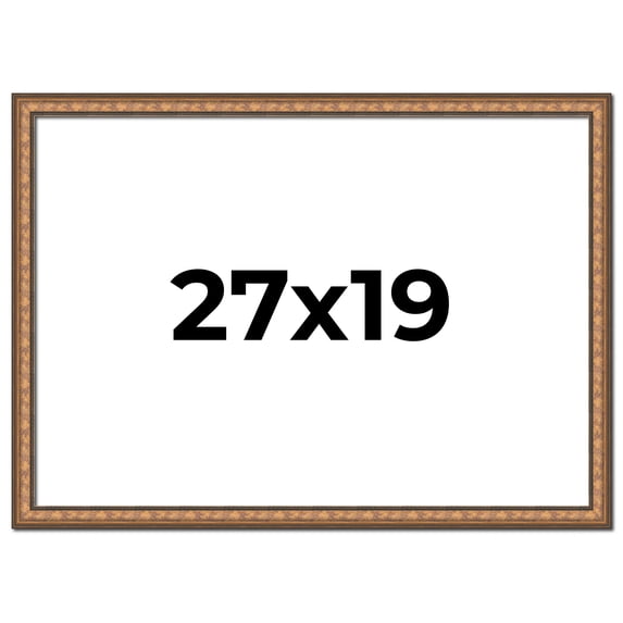 27x19 Frame Gold Real Wood Picture Frame Width 1.25 inches | Interior Frame Depth 0.5 inches |