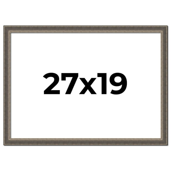 27x19 Frame Silver Real Wood Picture Frame Width 1.25 Inches | Interior Frame Depth 0.5 Inches |