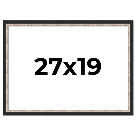 27x19 Frame Silver Real Wood Picture Frame Width 1.25 Inches | Interior Frame Depth 0.75 Inches |
