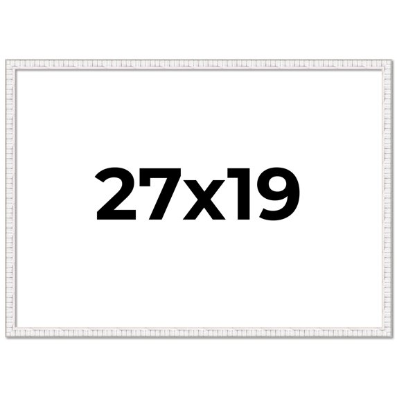 27x19 Frame White Real Wood Picture Frame Width 0.75 inches | Interior Frame Depth 0.5 inches |