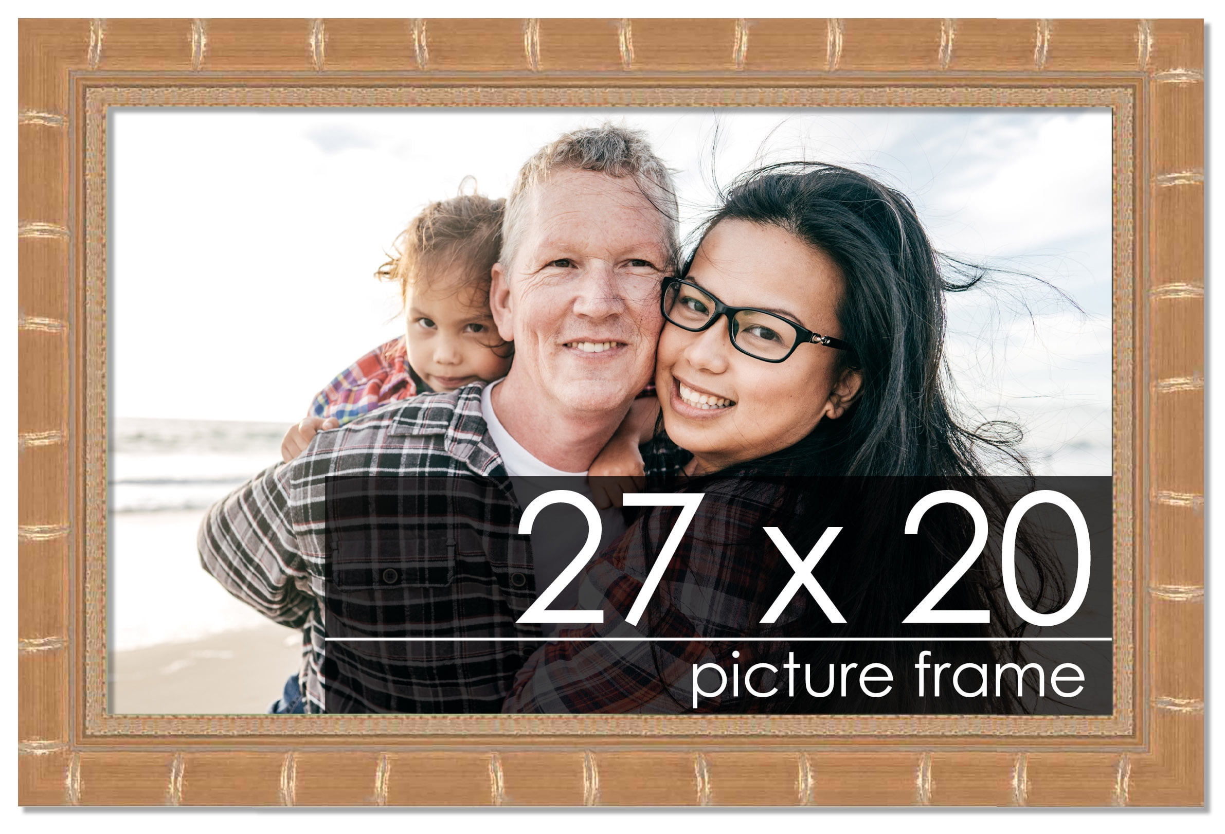 wbcフォトセット 27x20 Gold Modern Bamboo Picture Frame - UV Acrylic, Foam Board