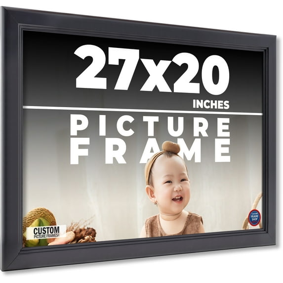 27x20 Frame Black Passaggi Solid Wood Picture Frame Width 1.5 Inches | Interior Depth 0.5 Inches |