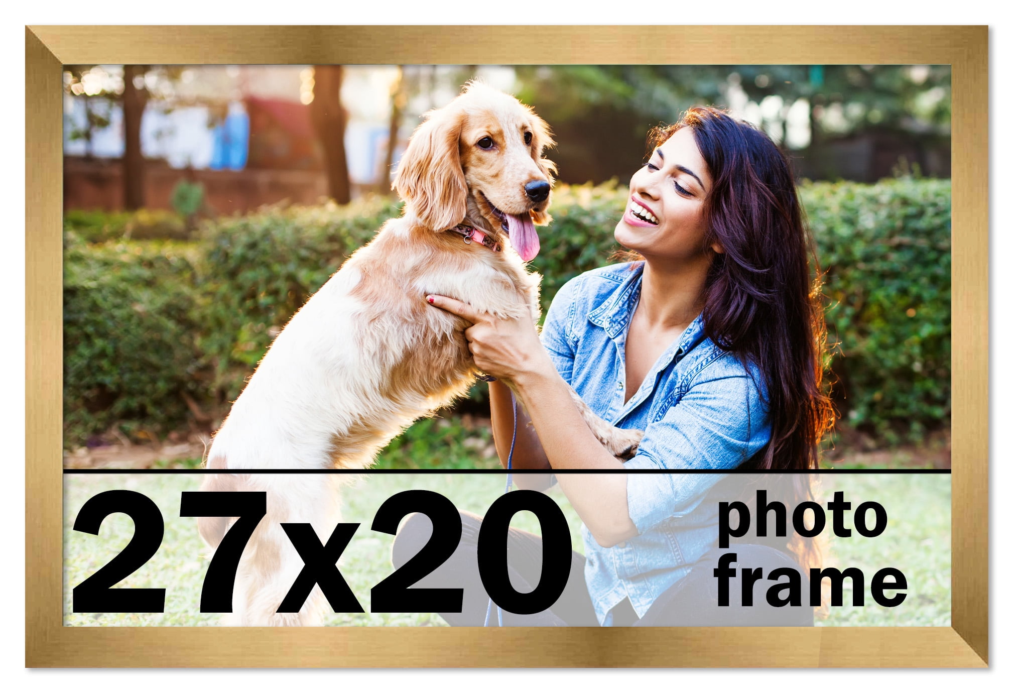 27x20 Frame Gold Bronze Modern Solid Wood Picture Frame | 0.75 Inch ...