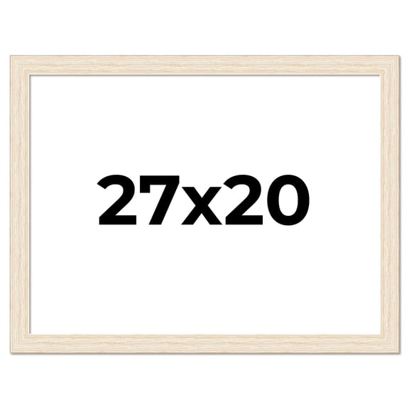 27x20 Frame White Barnwood Picture Frame Includes UV Acrylic Plexiglass, Acid Free Foam Backing