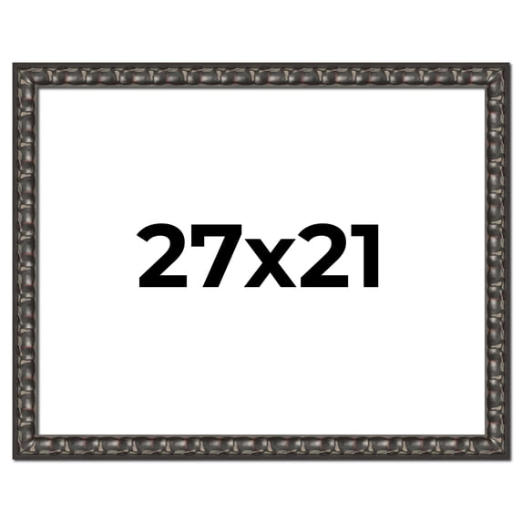 27x21 Frame Black-Brown Medieval Solid Wood Picture Frame | 1.5 Inch Moulding Width | Gotham