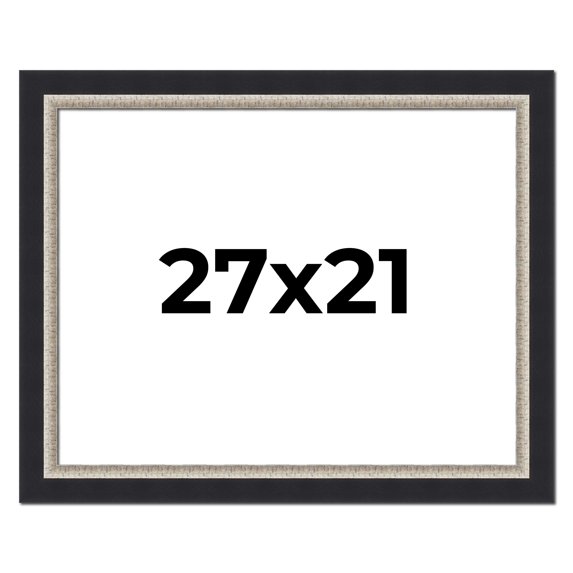 27x21 Frame Black Real Wood Picture Frame Width 2.25 Inches | Interior Frame Depth 0.5 Inches |