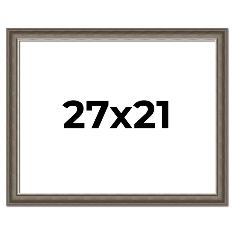 27x21 Frame Brown Solid Wood Picture Frame | 1.75 Inch Moulding