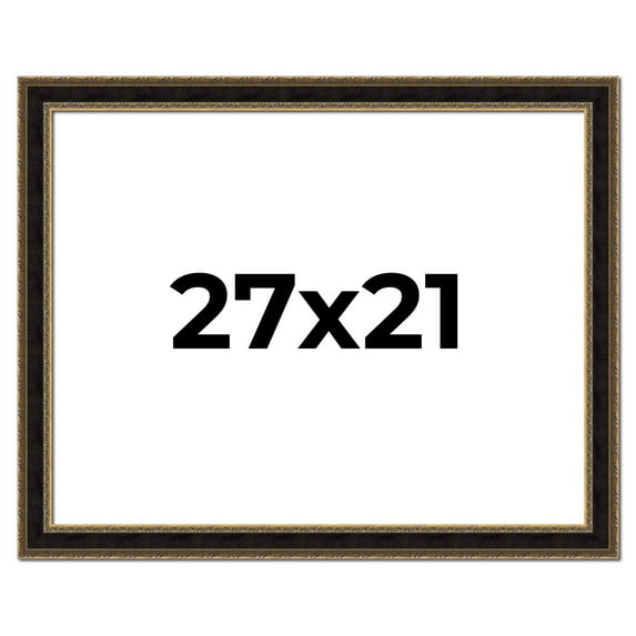 27x21 Frame Gold Antique Vintage Sold Wood Picture Frame | 1.75 Inch Moulding Width | Interior
